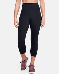 UNDER ARMOUR WOMENS HIGH RISE CROP (BLACK)