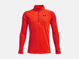 UNDER ARMOUR YOUTH TECH 1/2 ZIP PULLOVER (RED/BLACK)