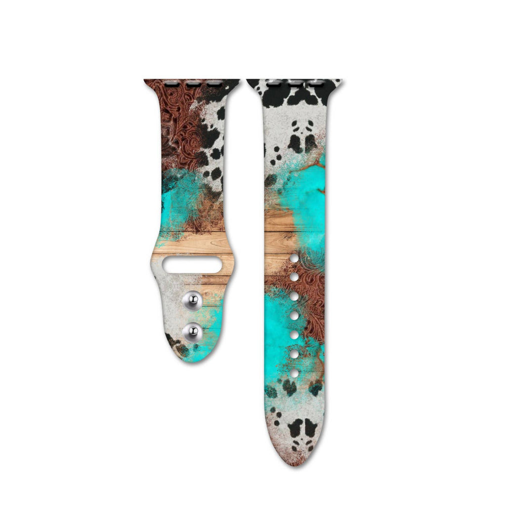 Western Silicone Apple Watch Silicone Band Cowboy Cow Boots: 38/40/41mm / Rodeo