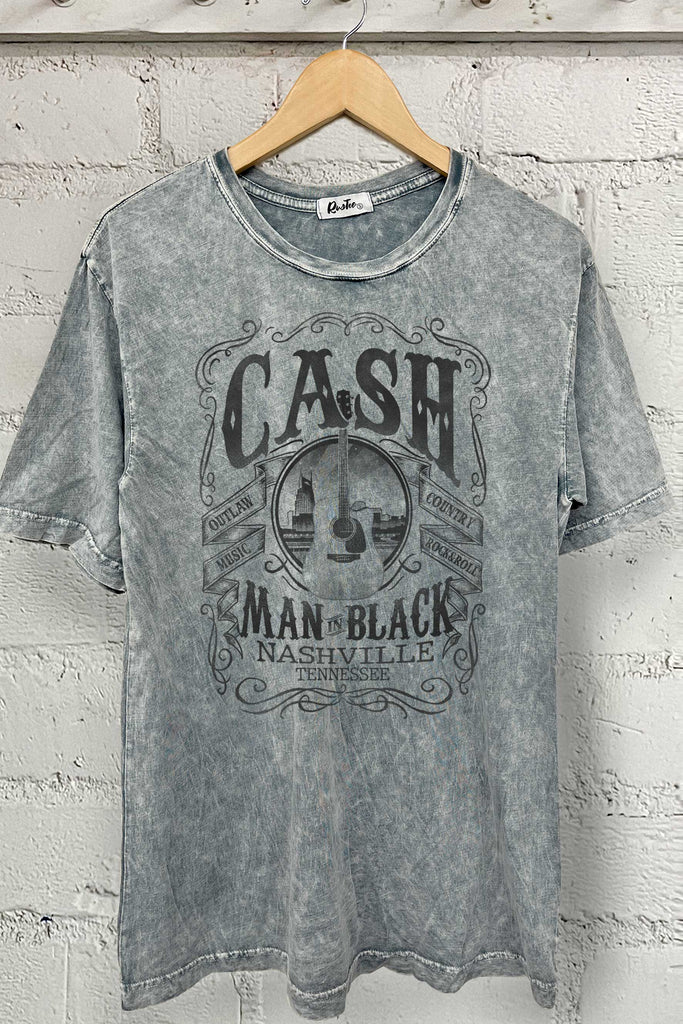 CASH MAN IN BLACK GRAPHIC OVERSIZED TSHIRTS