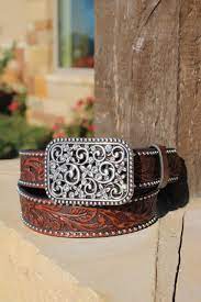 ARIAT GIRLS FLORAL EMBOSSED WESTERN BELT