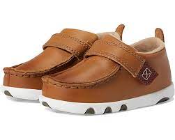TWISTED X INFANT TAN LEATHER VELCRO DRIVING MOCS