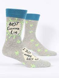 BLUE Q NOT GONNE LIE MENS SOCKS