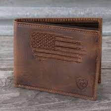 Ariat Flag Brown Bifold Wallet