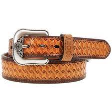 HOOEY MENS HANDS-UP BASKET WEAVE LEATHER BELT