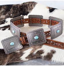Ariat Womens Turquoise Square Concho Belt