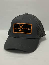 YELLOWSTONE GREY LOGO PATCH TRUCKER HAT