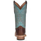 Circle G Kids Brown and Turquoise Top Square Toe Boot