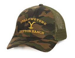 YELLOWSTONE CAMO TRUCKER HAT