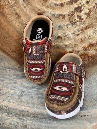 TWISTED X INFANT DRIVING MOC (BROWN/RED AZTEC)