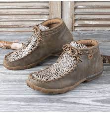 TWISTED X WOMENS DRIVING MOCS (BOMBER/NUDE PRINT)