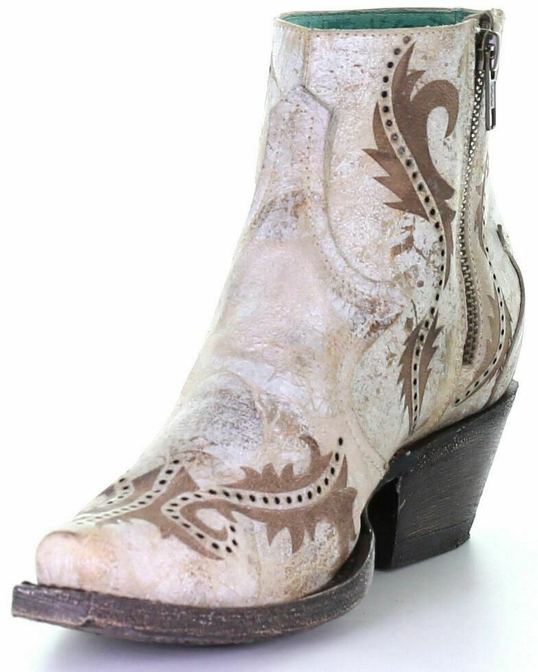 CORRAL WHITE LASER CUTOUT ANKLE BOOTIE