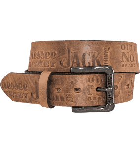 NO7 BROWN LEATHER EMBOSSED BELT